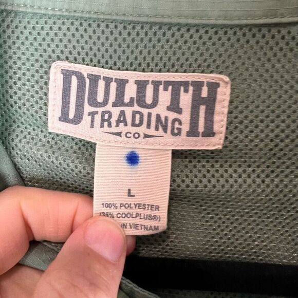 Duluth Trading Men's Long Sleeve Green Button-Up Shirt Size L - Picture 3 of 6